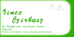 vince czirbusz business card